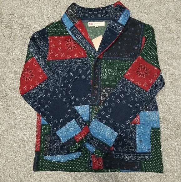 Levi's Size Large Men | Hillen Patchwork Paisley Cardigan Sweater 3LGLK1824